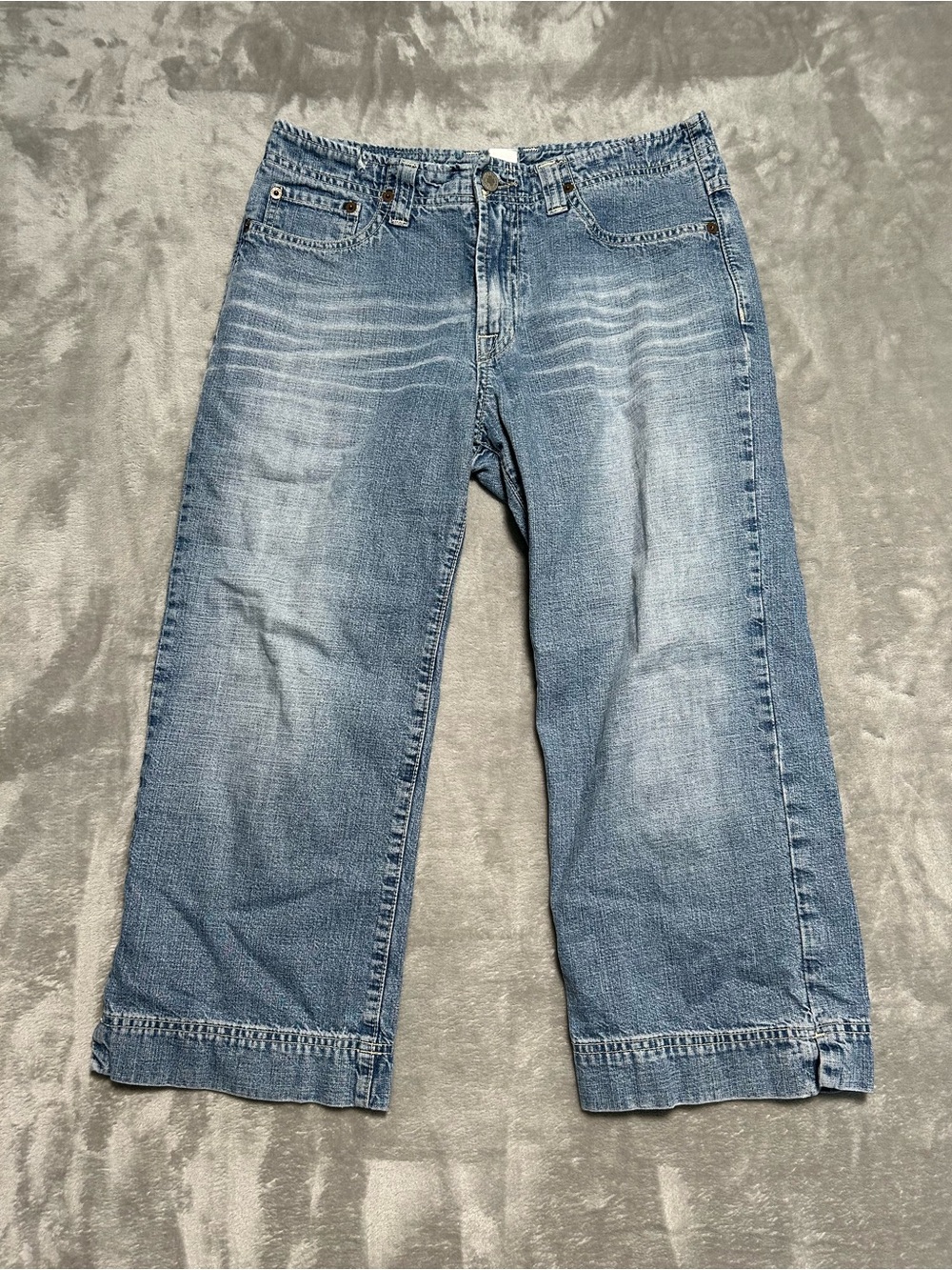 VTG Lucky Brand Cropped Wide Leg Jeans Women’s 6 Medium Wash Denim